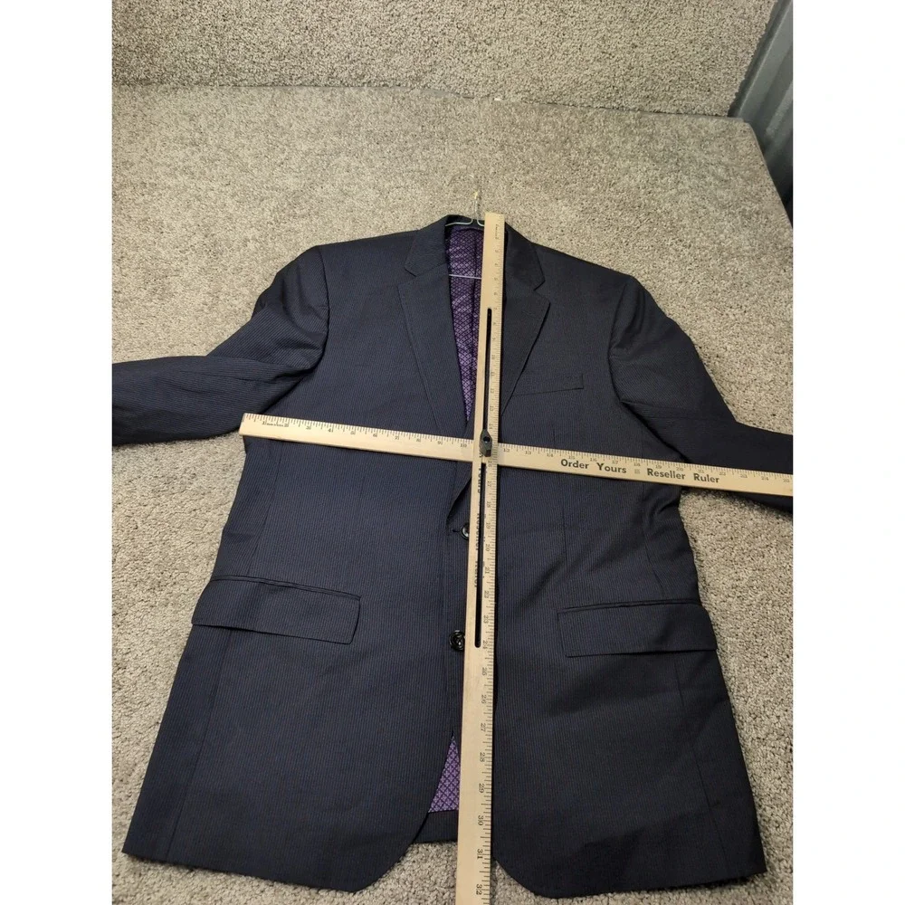 Ted Baker London Endurance Mens 42R Navy Blue Pinstripe 100% Wool Blazer TBA3121